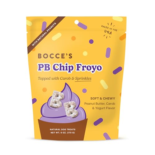 Bocce's Bakery PB Chip Froyo Dipped Soft & Chewy Dog Treats, 6 oz