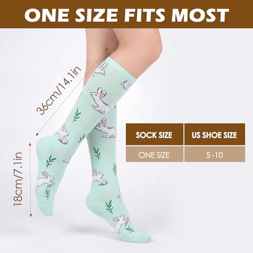 Image of American Trends Women's Knee High Socks, Novelty Holiday Printed Tall Tube Socks, Casual & Party Athletic Sports Stockings