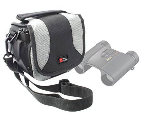 DURAGADGET Funda de transporte para prismáticos Nikon Sportstar EX 10x25DCF, Aculon A30 10X25 y Monarch 5 10x42, 12x42 y 8x42, tamaño mediano y...