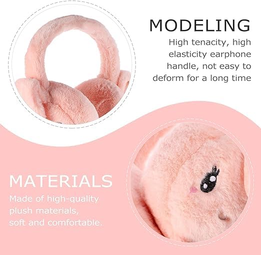Image of Women's Winter Plush Earwarmer Bunny Earmuffs with Moving Jumping Rabbit Ears Headbands Winter Ear Warmers for Women Girls