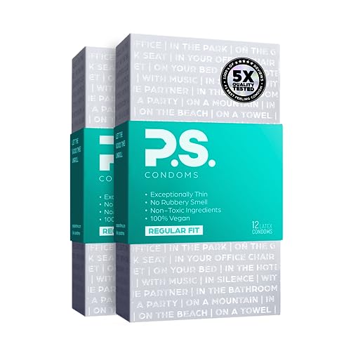 PS Condoms Exceptionally Thin Latex Condoms for Men - Odorless and 100% Vegan - Ultra Thin...