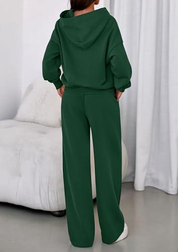 Image of PRETTYGARDEN Womens Sweatsuits 2 Piece Set 2026 Casual Winter Long Sleeve Hoodie Loose Wide Leg Sweatpants Fall Tracksuit