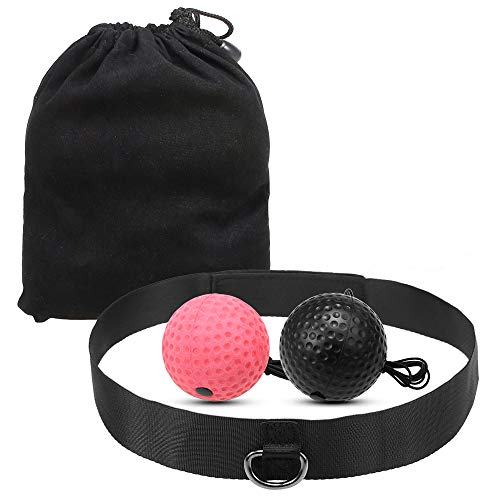 Bola de boxe, Andoer Conjunto de bolas de reflexo de boxe 2 níveis de bolas de treino de soco com fa