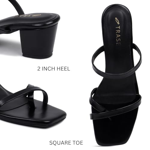 Image of TRASE Block Heel Sandals For Women - Heels For Women - Ladies Stylish Sandal - Heels Sandals For Girls - Comfortable Heels Footwear - Block Heels Sandals For Women