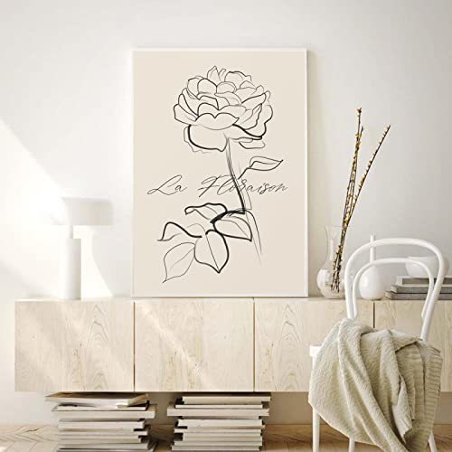 Art impression neutre mur photo abstrait feuille et ligne fluide - 2