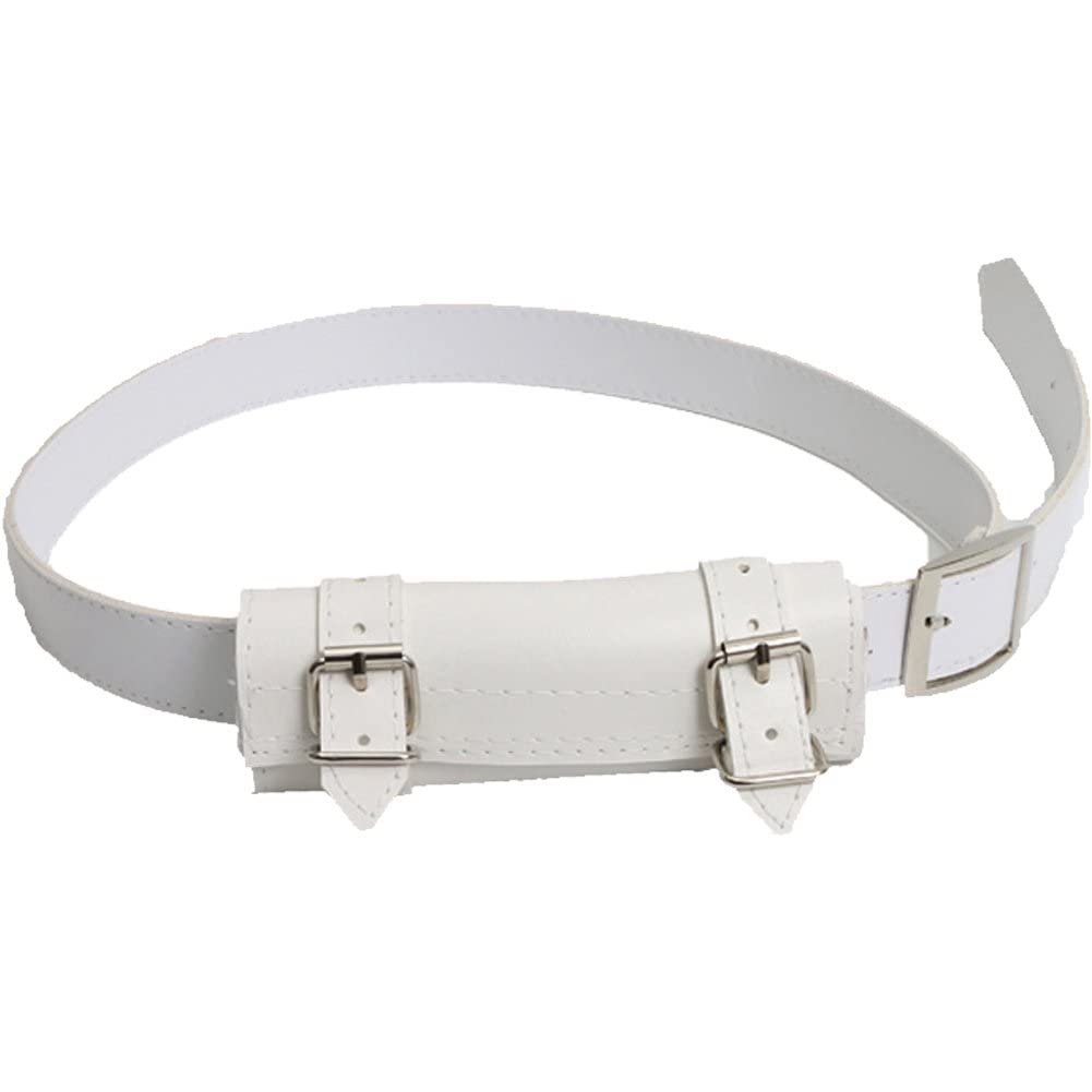 Wudaizhi White Pu Leather Belt For Katana Anime Holder Strap Japanese Rapier Holster Cosplay Waist Sheath Scabbard