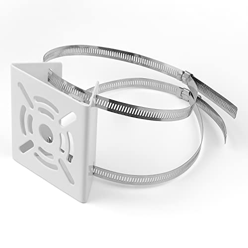 Universelle Vertikale Masthalterung, MYLERCT Montage Stangenhalterung mit 2 Verstellbaren Schlaufen, Edelstahl Eckhalterung für Überwachungskamera und CCTV-Kameras