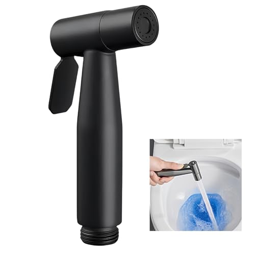 Bidet à Main pour Toilette, Robinetterie en Acier Inoxydable, Douchette Standard G1/2, Douchette WC, Douchette Économiseur d'Eau pour Nettoyage WC et Hygiène Personnelle, Noir