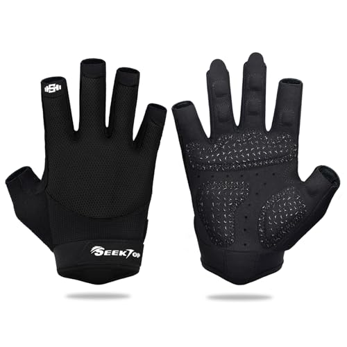 Seektop Breathable Workout Gloves for Women & Men, Thick Padded Weight Lifting Gloves, Full Palm Protection, Excellent Grip for Gym Fitness and Training, Exercise, Cycling