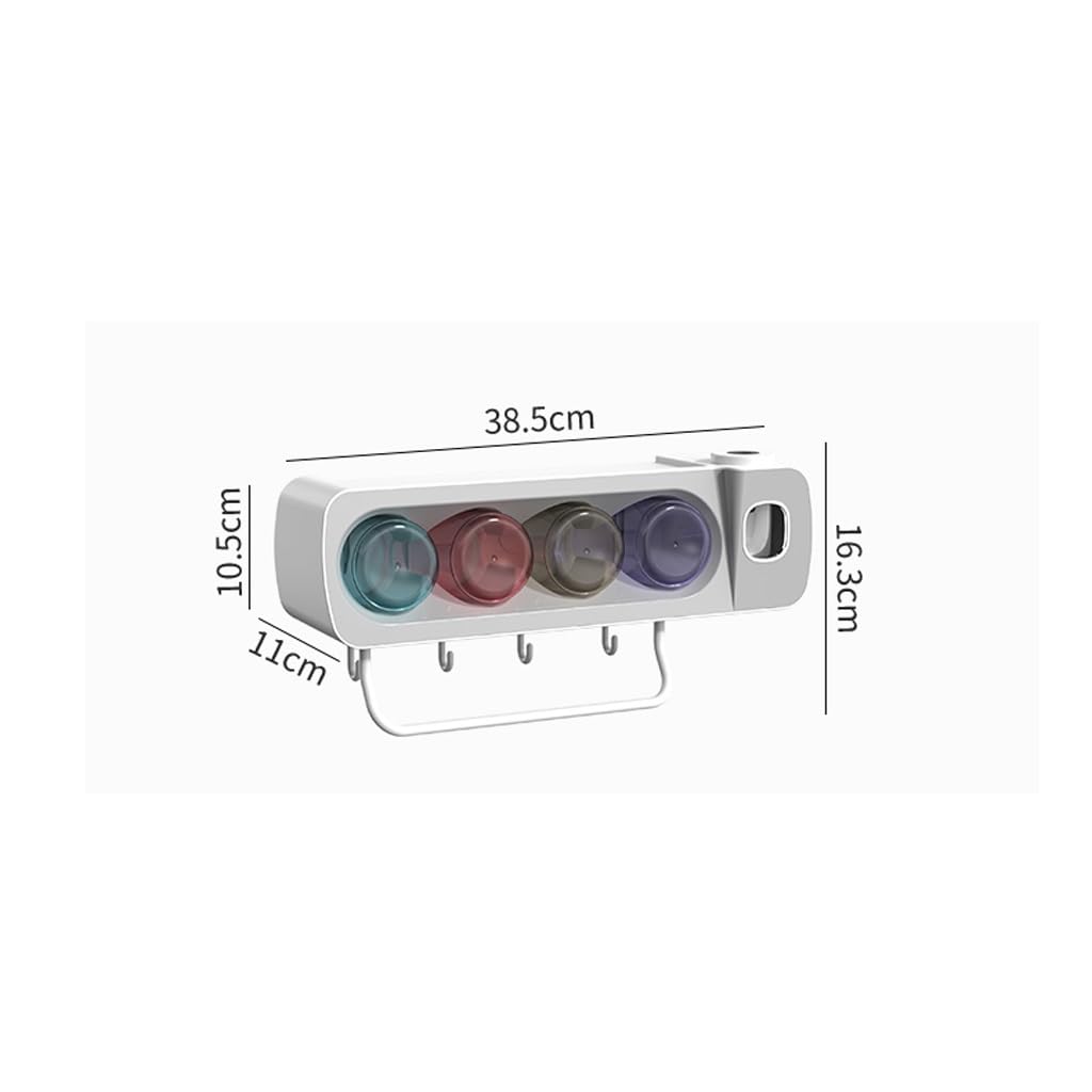 ARINAL Organizador de Almacenamiento de Baño Taza de Cepillado for el hogar, Juego de Pared, Estante for cepillos de Dientes y Pasta de Dientes