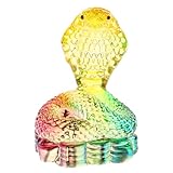 Figurine animale : fabriquée en cristal blanc sans danger, cette sculpture de serpent décorative est résistante et reflète la lumière du soleil