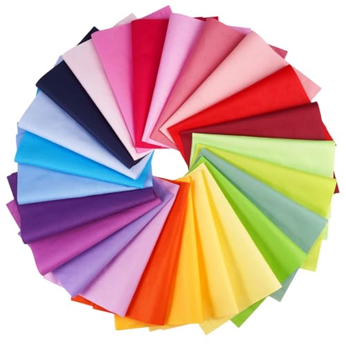 24 Piezas Telas para Patchwork, 20x25 cm Retales de Tela Algodon, Telas para Costura Colores, Paquetes de Tela de Algodón Patchwork para Costura, Acolchado, Scrapbooking y Manualidades de Bricolaje