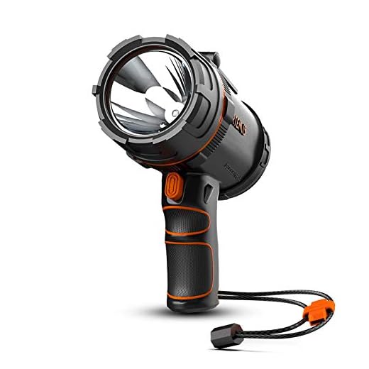 GOODSMANN Spotlight 2000 Lumen Marine Spotlight Waterproof Rechargeable Spot Lights Handheld Flashlight for Boats 9212-89203-01A