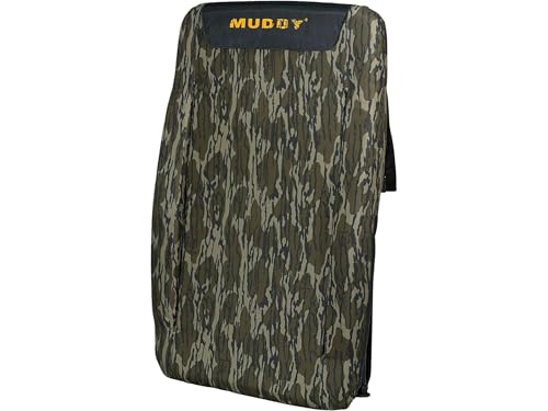 Image of Muddy Deluxe Stadium Bucket Chair - Mossy Oak Bottomland Camo 5-Gallon Bucket Seat with Armrests, Padded Backrest, 3 inch Cushion, Backpack Straps & Hunting Comfort Chair