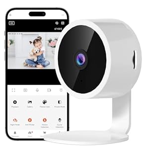 2K HD Security Camera Indoor, for Baby Elder Dog Pet Camera with Phone APP Tuya, 3MP Wired Home Security Camera with Night Vision, Not 360°, Cloud Storage, 2.4GHz WiFi, 2 Way Audio, Motion Detection
