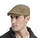 FEINION Men Wool Blend Flat Cap Tweed Newsboy Ivy Hat (Plaid Khaki)
