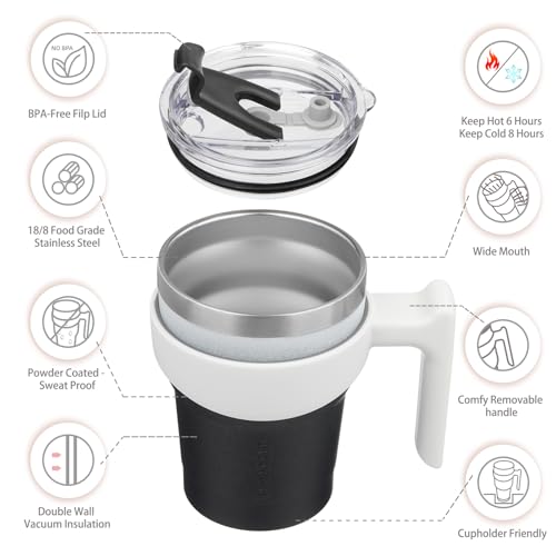 Image of BJPKPK 10 oz Mini Tumbler with Lid, Straw & Handle, Insulated Steel Cup