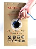 SYSTEC101 - Cat6 Plenum (CMP) 1000ft - Bulk Ethernet Cable - 100% Pure Solid Bare Copper - Unshielded Twisted Pair (UTP) - Network Cable 23AWG Thickness with 4 Pairs Frequency Capacity 500MHz - Blue