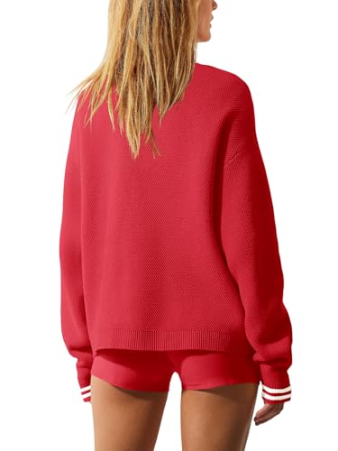 Nirovien Womens Oversized Cardigan Sweaters Button Down Knit Fall Sweater Long Sleeve Striped Coats2