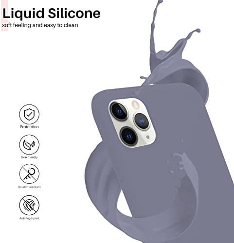 Image of DIZORO Microfiber Candy Case Compatible for iPhone 11 Pro Max 6.5 inch, Shockproof Slim Back Cover Liquid Silicone Case - Lavender