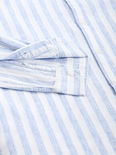 Image of Dennis Lingo Men's Striped Slim Fit Casual Shirt for Men with Spread Collar