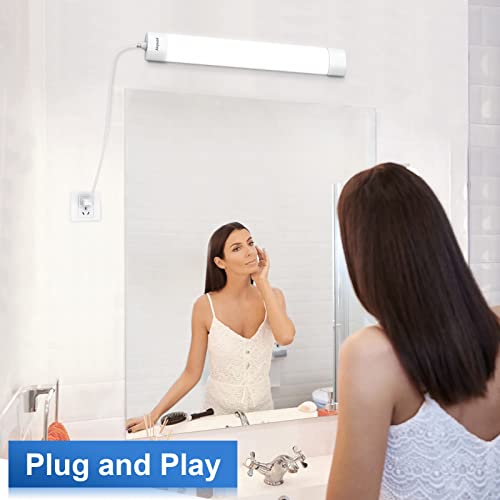 Image of 2Pack Plug in Ceiling Lights, 2FT Plug in Light, IP66 Waterproof 18W LED Tube with NO /Off Switch, 2000lm LED Closet Light 5000K Kitchen, Bathroom, Garage, Vanity...