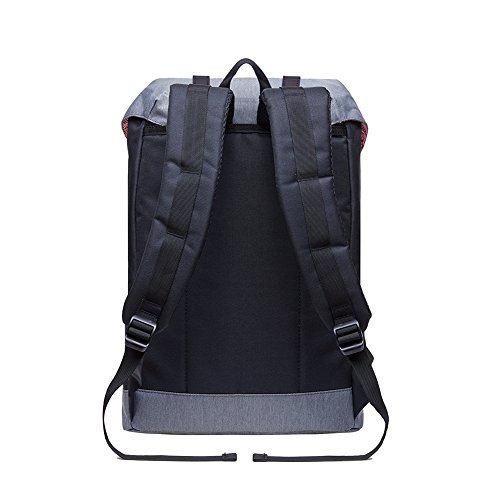 Lightweight Outdoor Backpack, KAUKKO Travel Casual Rucksack Laptop Daypack for 15"(6-4-BLACK Grey)3