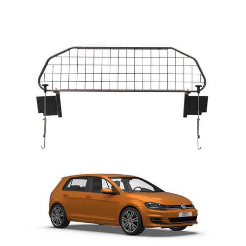 Travall Hundegitter für Volkswagen Golf (2012-2020) Fahrzeugspezifisches Hundegitter, Kofferraumschutz für Hundetransport, Gepäckschutz, Robustes Stahlnetz Auto Hundesperre