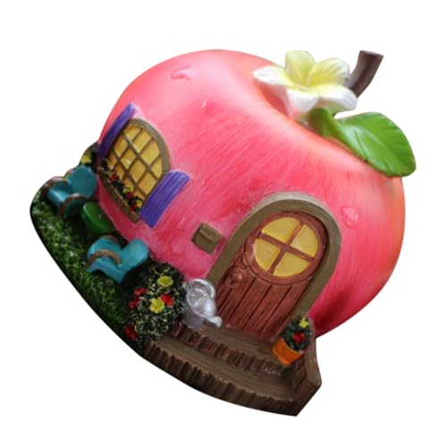 GALPADA Adornos de la casa de Manzana Mini casa decoración de la casa diminuto Miniaturas Casas Mini Adorno de casa Decoraciones para la casa Kit de casa en Miniatura Resina