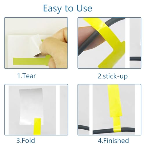 600 Stück Kabeletiketten 4 Farben Selbstklebend Beschreibbar Kabelkennzeichnung Wasserdicht Reißfest Kabelmarkierung für Kabelmanagement und Tägliche Markierung