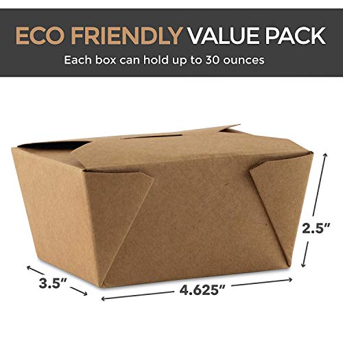 Stock Your Home 1245 Take Out Food Containers Microwaveable Kraft Brown Take Out Boxes 30 Oz (50 Pack) Leak And Grease Resistant Food Containers thumb #2