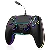 RGB Wired Game Controller for PlayStation 5 Replacement Gamepad with Hall Effect Trigger for PS-5 & Windows PC Double Vibration Motion Sensing Joystick Remote Joypad with Turbo,Macro Mapping (Black)
