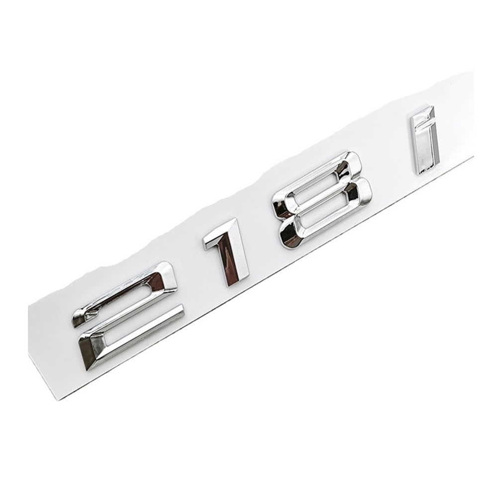 YTQMoreBNZ YYDStes ABS Chrome Car Letters Logo 218i 220i 230i Badge Rear Trunk Emblem Sticker Compatible With BMW 218i 220i 230i 225i F44 F45