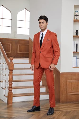 SHUZHXLZANGY Mens Suits Regular Fit 2 Piece Suit for Men Wedding Prom Business Formal Suit