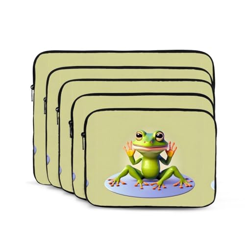 The Funny Frog Doing Yoga Laptop Sleeve Case 15 Inch Suitable for Notebook Computer Tablet Traveling Carrying Simple Case2