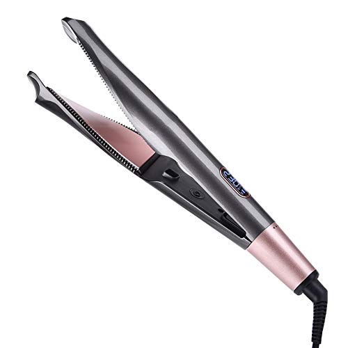 Funkprofi Hair Straightener Curling Iron 2 in 1 Tourmaline Ceramic Twisted Flat Iron,13 Adjustable Temperature for All Hair Types with LCD Digital Display & Auto Shut-Off