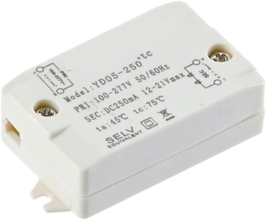 5W Wide Voltage LED US Standard ETL Certification Constant Current Drive Spotlight Low Voltage Driver Voltage Regulator LED Controller(YD05-240mA(12-21V))