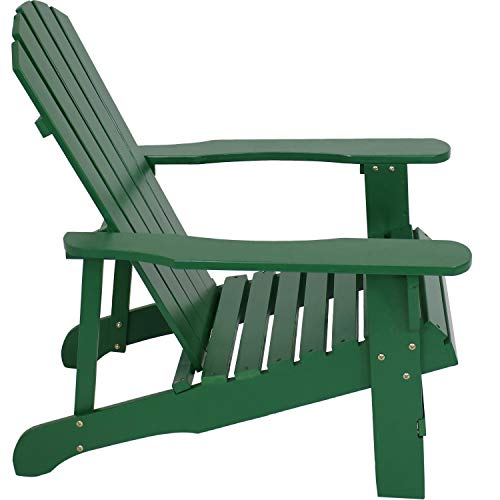 Sunnydaze Coastal Bliss Painted Natural Fir Adirondack Chair - 250 Lb Weight Capacity - Green #TOP5