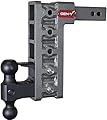 Drop Hitch by Geny 525 16,000 Lb 10" Drop Raise Hitch 2" Receiver Hitch, Dual-ball Pintle Combo Hitch, Black, 16 x 12 x 4 inches