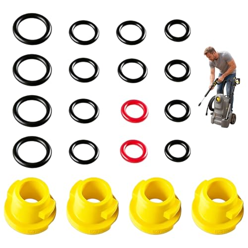 Kit de Anillo de Sellado y Boquilla de Junta Tórica, 20 Pcs Juntas Tóricas Antifugas para Hidrolimpiadora, Repuestos de Sellado para Pistola y Lanza K2 K3 K4 K5 K6 K7, Reparación de Lavadora a Presión