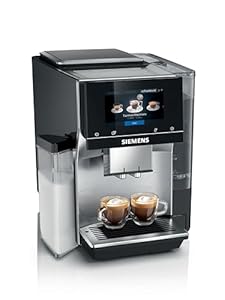 SIEMENS Fully Automatic Coffee Machine EQ700 Integral TQ717D03, App Control, Cold Brew, Intuitive Full Touch Display, Up to 30 Individual Coffee Creations as Favourites, Automatic Steam Cleaning, 1500