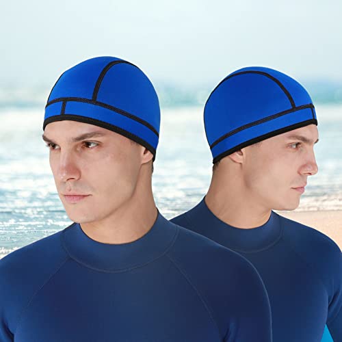 Image of DEHAI Neoprene Diving Hood Wetsuit Swimming Caps for Womens Mens Youth, 2mm 3mm Thermal Water Beanie Hat Keep Long Hair Dry for Curly Locs Braids