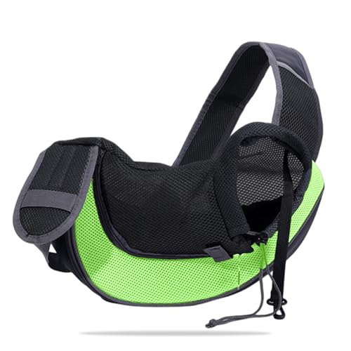 Image of Kraptick Pet Sling Carrier, Pet Carrier Bag for Shitzu Puppy, Cat & Rabbit with Comfortable Adjustable Pouch Single Shoulder Carry Tote Handbag for Pets, Large Size (Green)