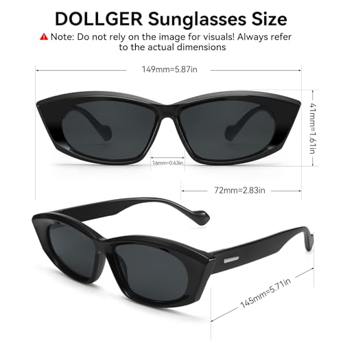 Dollger DG495-2025 Stylish Small Frame Retro Cat Eye Sunglasses for Men Women UV400 Protection Perfect for Travel, Fashion4