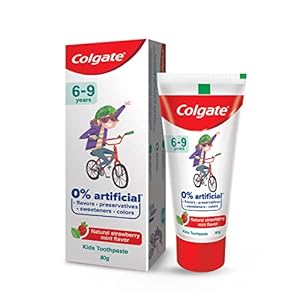Colgate Kids Toothpaste with 0% Artificial Preservatives, Colours, Sweeteners for Whitening (6-9 Years, Natural…