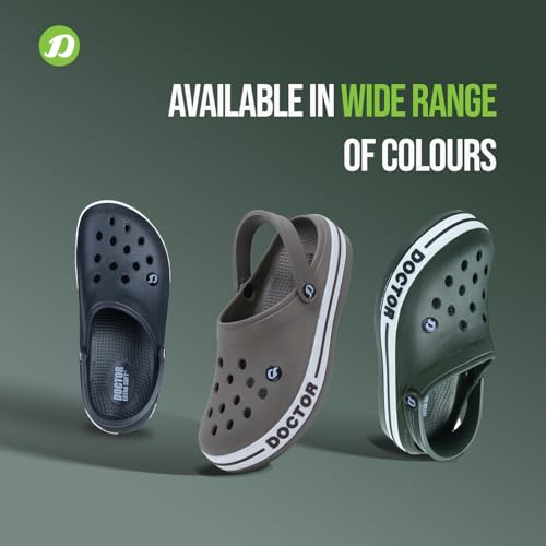Image of DOCTOR EXTRA SOFT Men's Ultra Soft Casual Clogs /Sandals with Adjustable Back Strap for Adult | Comfortable | Light Weight | Stylish & Anti-Skid | Waterproof & Everyday Use Mules for Gents & Boys D-502