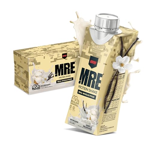 REDCON1 MRE Ready to Drink Protein Shakes, Vanilla Milkshake - Protein Drinks with Whole Food...