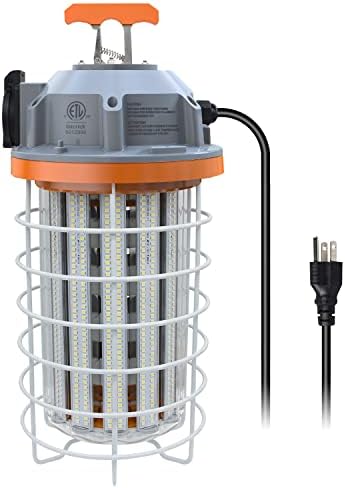 NS LED Temporary Work Light 150W Daylight White 5000k 24250 Lumens Led High Bay Construction Lights with Hook, Portable Link-able Durable LED Job Site Lighting for Indoor and Outdoor Area Lighting