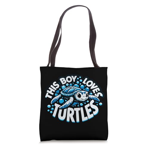 This Boy Loves Turtles, Fun and Vute sea Animal Lover Tote Bag