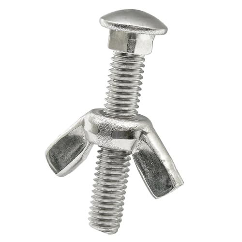 Pernos de carro M6 x 35 mm con tuercas de ala en acero inoxidable 304, 10 juegos 2
